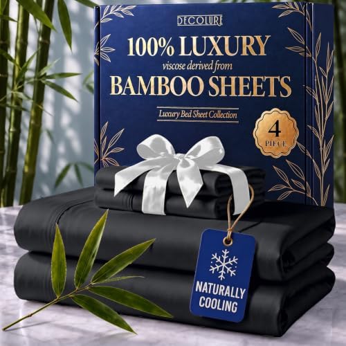 DECOLURE 100% Viscose Derived from Bamboo Sheets | 4 Pc Bed Set