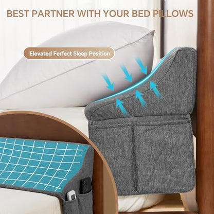 EUHAMS Queen Bed Wedge Pillow for Headboard, Mattress Gap Filler 0-7 Inches