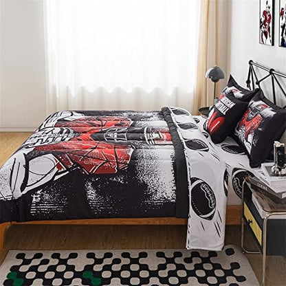 Football Full Size Bedding 6 Pieces for Boys Sports Comforter