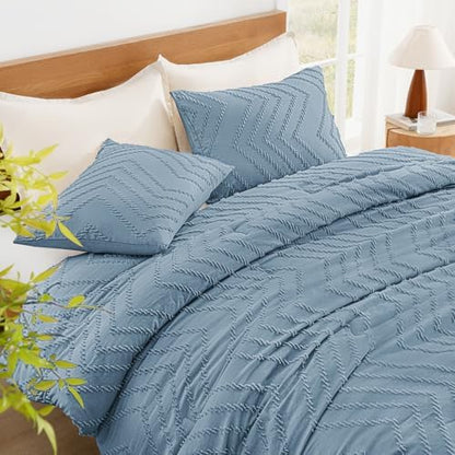 Litanika Super King Plus Comforter Set, 3 Pcs Boho Tufted Bedding Set