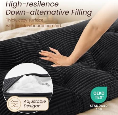 Sasttie Headboard Pillow Queen, Bed Wedge Pillow Headboard, Black