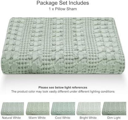 PHF Cotton Waffle Body Pillowcase 20" x 54", Mint Green, No Insert