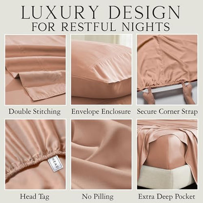 KARISSA MAE Luxury Bamboo Viscose Twin XL Size Sheet Set