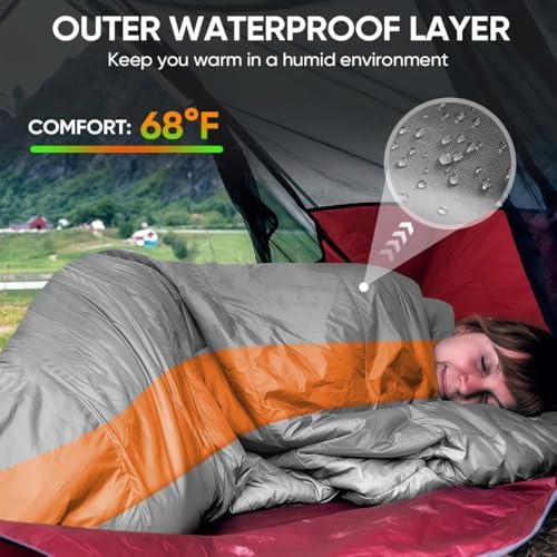 OBTANIM Sleeping Bags Portable Waterproof Camping Sleeping Bag for Adults Kids 4 Seasons Cold Weather or Warm Backpacking Hiking Travel Indoor Outdoor Use