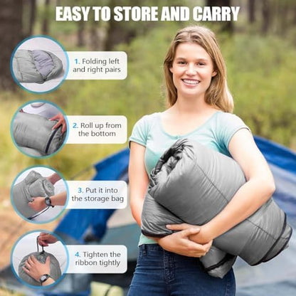 OBTANIM Sleeping Bags Portable Waterproof Camping Sleeping Bag for Adults Kids 4 Seasons Cold Weather or Warm Backpacking Hiking Travel Indoor Outdoor Use