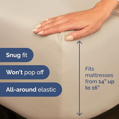 Olympic Queen Sheet Set 66x80 - 4 Piece RV Olympic Queen Size Sheets - Ultra-Soft, Breathable & Cooling - Fits 14” to 16" Mattress w/ Deep Pockets - Comfy Luxury Bedding - Fade & Wrinkle Free - Wheat