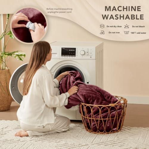 Homemate Heated Electric Blanket Twin 62"x84" Heating Throw Blanket