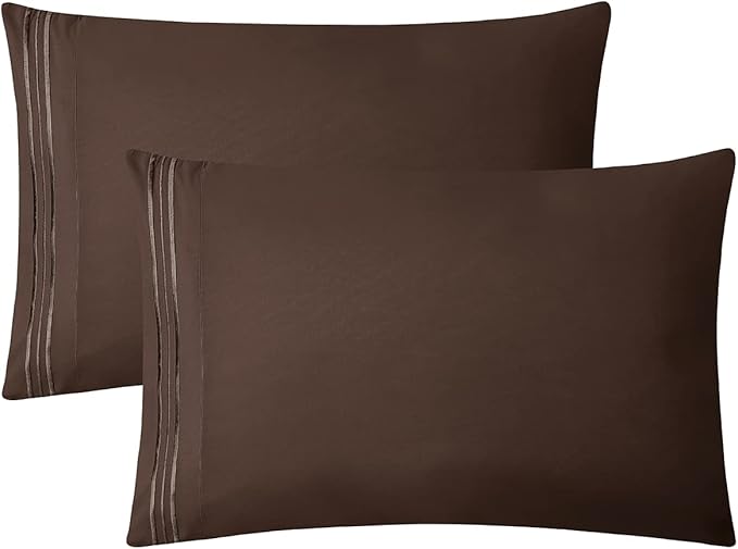 Clara Clark Bed Sheets, Premier 1800 Series 4 Piece Bed Sheet Set, Deep Pocket, Wrinkle, Fade, Stain Resistant, Luxury Soft Bedding Sheets & Pillowcases, Twin, Chocolate Brown