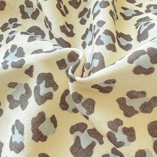 VM VOUGEMARKET Leopard Duvet Cover Set Queen,Cream Grey,Muslin Cotton