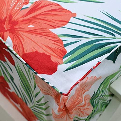 FADFAY Hawaiian Bedding Sheet Set Tropical Red Hibiscus Palm Leaves 100% Cotton Hypoallergenic Deep Pocket Fitted Sheet 4-Pieces California King Size