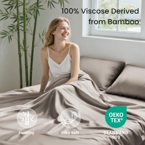 Love's cabin 100% Rayon Derived from Bamboo, Queen Sheet Set, 6 Pieces