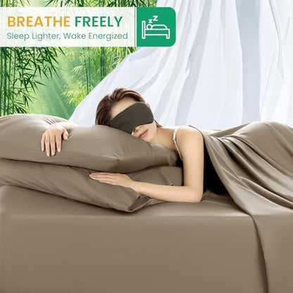 SONORO KATE 100% Viscose Derived from Bamboo_Sheets Cal King Size,4PC