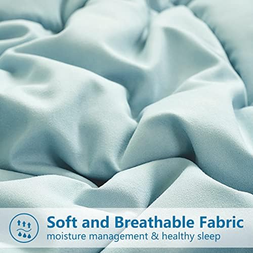 EASELAND Full Size Down Alternative Comforter, Aqua, 82x86 Inches
