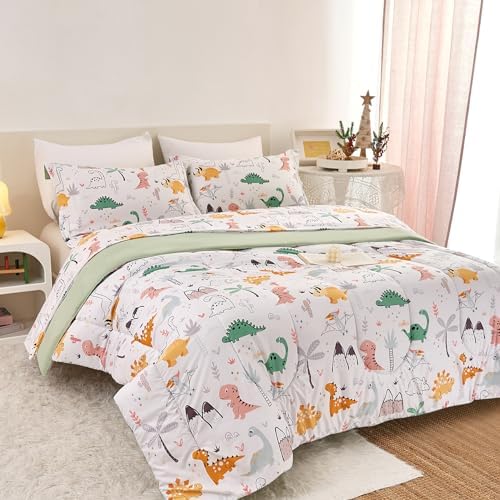 Yibeizi Dinosaur Kids Comforter Set Twin Bedding for Toddler Boys