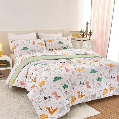 Yibeizi Dinosaur Kids Comforter Set Twin Bedding for Toddler Boys