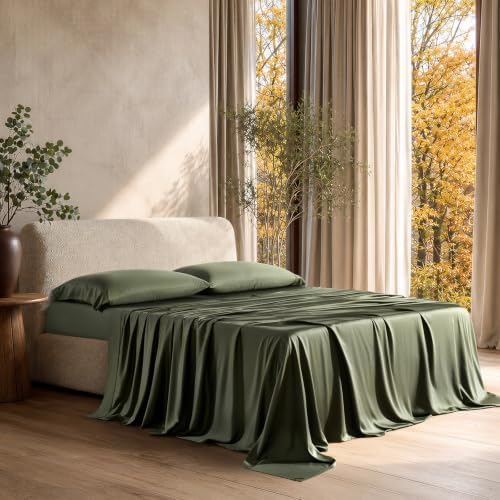 EverGrace Tencel™ Sheet Set, Breathable & Cooling, Queen, Dark Olive Green