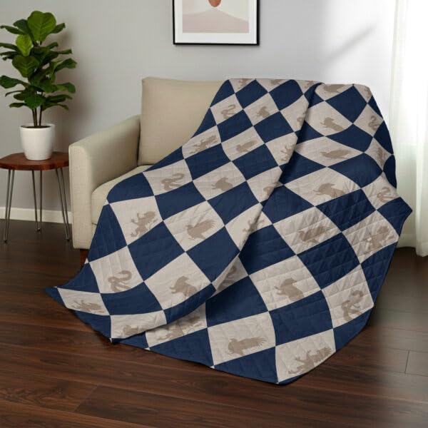Harry Potter Herald Call Full/Queen Quilted Throw Blanket Adults Boys Girls, Soft Lightweight Bedding for Bed, or Couch, 90 x 90 inches