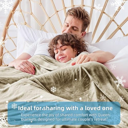 inhand Cooling Blanket Queen Size for Hot Sleepers (90"x90", Beige)