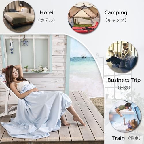 TRIWONDER Sleeping Bag Liner Cotton Camping Travel Sheet Sleep Sack Adult for Hostels Outdoor Picnic Planes Trains