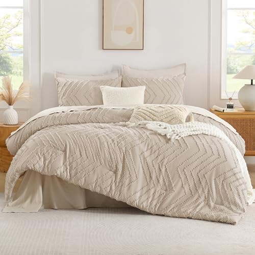 Andency Khaki Oversized Super King Comforter Set 120x120 Extra Large