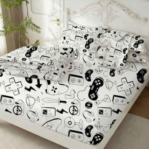 SDY 7 Piece Gamer Bedding Set Full - Cozy Gaming Comforter Sets and Gamer Bed Set for Boys, Bed in a Bag Full, Suitable for Girls and Kids