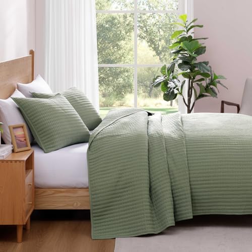 Oversized King Quilt-Sage Green Lightweight Bedspreads Quilt Bedding Set