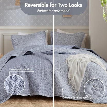 Madison Park Vintage Floral Quilt Set, 3PC King/Cal King Reversible Bed Set