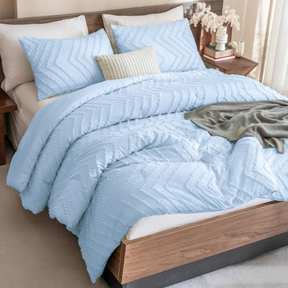 Andency Light Blue Comforter Set King Size, 3 Pieces Soft Bedding Set