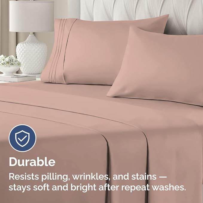 Standard Pillow Cases Set of 4 - Ultra Soft Hotel Quality Pillowcase Covers - Comfy Cozy Bedding for Women, Men, Kids & Teens - Machine Washable Pillow Protectors - 4 Piece Set - Standard Size Mauve