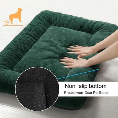 Dog Crate Pad Washable Dog Bed for Crate Large Cozy Mat 48-Inch Green