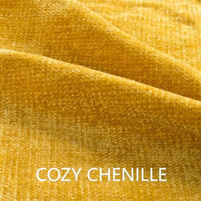 Chenille Throw Blanket for Couch 50" x 60", Yellow