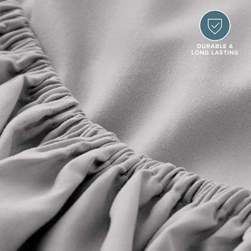 Bare Home King Fitted Sheet - 1800 Ultra-Soft (King, Light Grey)