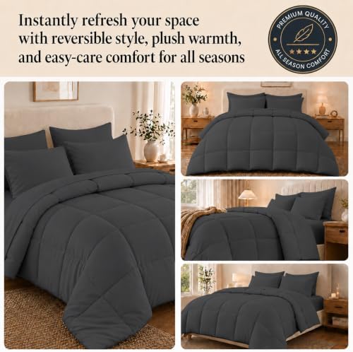 Anluoer Full Size Comforter Sets, 7 Piece Bed in a Bag Full Bedding Sets