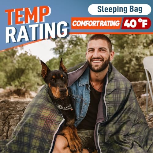 MEREZA 0 Degree Winter Sleeping Bag for Adults Kids with Pillow, Cold Weather Sleeping Bag for 4 Season Camping Hiking Backpacking Sleeping Bags for Big and Tall