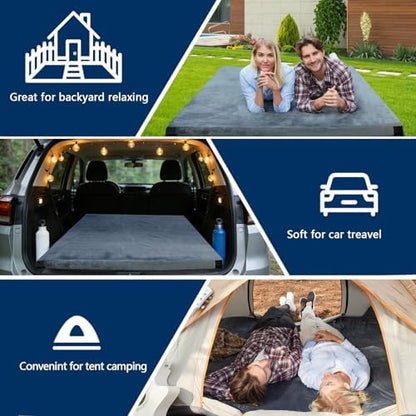 CYMULA Memory Foam Camping Mattress Pad, Sleeping Mat, Portable Roll Up Mattress for Adults, Camping Bed Pads for Sleepover, Car Bed with Travel Bag