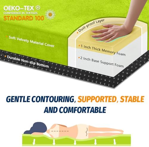 CYMULA Memory Foam Camping Mattress Pad, Sleeping Mat, Portable Roll Up Mattress for Adults, Camping Bed Pads for Sleepover, Car Bed with Travel Bag