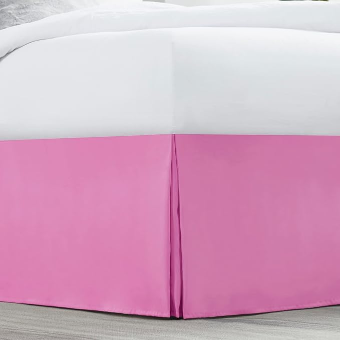 Nestl Light Pink Bed Skirt King Size - King Bed Skirt 14 Inch Drop - Brushed Microfiber Bed Skirts - Hotel Quality Pleated Bed Skirt - Shrinkage & Fade Resistant