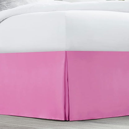 Nestl Light Pink Bed Skirt King Size - King Bed Skirt 14 Inch Drop - Brushed Microfiber Bed Skirts - Hotel Quality Pleated Bed Skirt - Shrinkage & Fade Resistant