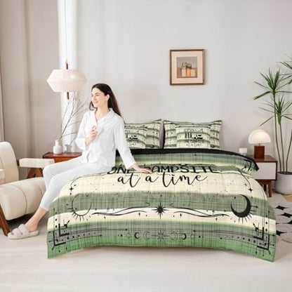 Erosebridal 7 Pieces Twin Happy Camping Decor Bedding Sets Rustic Camper Comforter Set, Camper Accessories for Travel Trailers Sheet Set, Farmhouse Bed Sets Country Bedding Comforter Sets