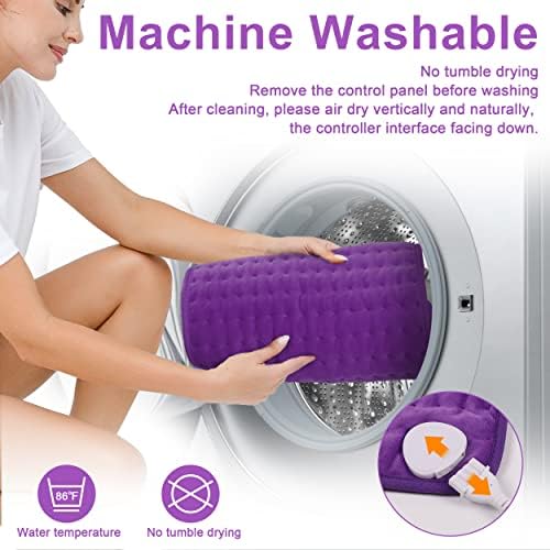 Heating Pad Electric Heat Pad, Hot Heated Pad,Multiple Temp and Timer Settings,Suitable for Shoulders, Neck, arms, Abdomen, Back, Legs, etc. (Purple, 24"X12")