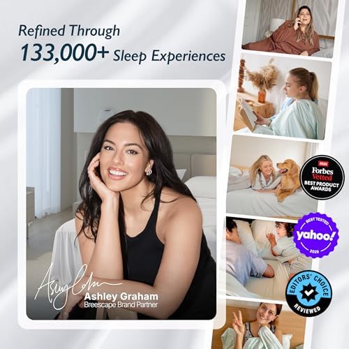 Breescape Cooling Comforter Blanket - BlendTek Q-Max>0.46 Tech, Cooling Blanket for Hot Sleepers & Night Sweats Relief, Breathable Lightweight Summer Bedding, Twin/Twin XL 72x96 Inches, Beige