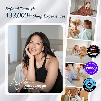 Breescape Cooling Comforter Blanket - BlendTek Q-Max>0.46 Tech, Cooling Blanket for Hot Sleepers & Night Sweats Relief, Breathable Lightweight Summer Bedding, Twin/Twin XL 72x96 Inches, Beige
