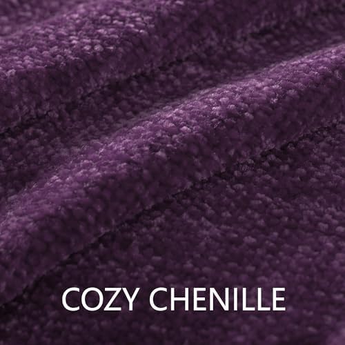 Chenille Throw Blanket for Couch 50" x 60", Dark Purple