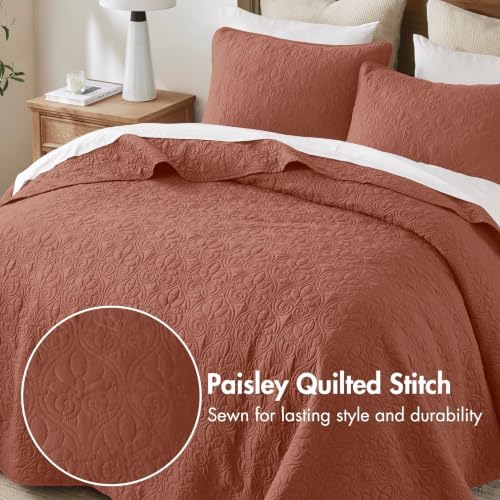 Madison Park King Quilt Bedding Set, Cottage-Inspired Damask, 3PC