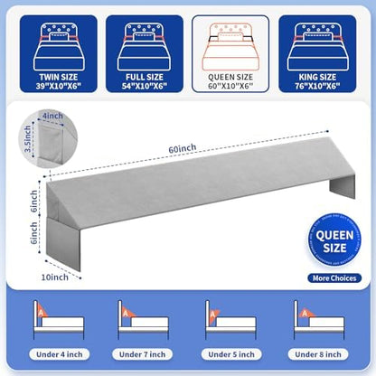 Krightlink Bed Wedge Pillow for Headboard Gap Mattress Wedge Filler Queen