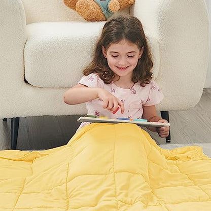 yescool Weighted Throw Blanket 5lbs, 36" x 48", Yellow