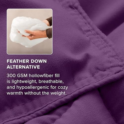 Bare Home Queen Comforter Set - 1800 Ultra Soft (Queen, Plum)