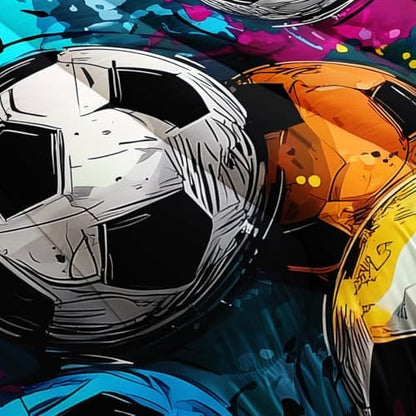 Soccer Comforter Queen Size,Sport Kids Comforter Set,3Pcs Bedding Set Printed Comforter with 2 Pillowcases,Down Alternative,Soft and Lightweight,for All Seasons