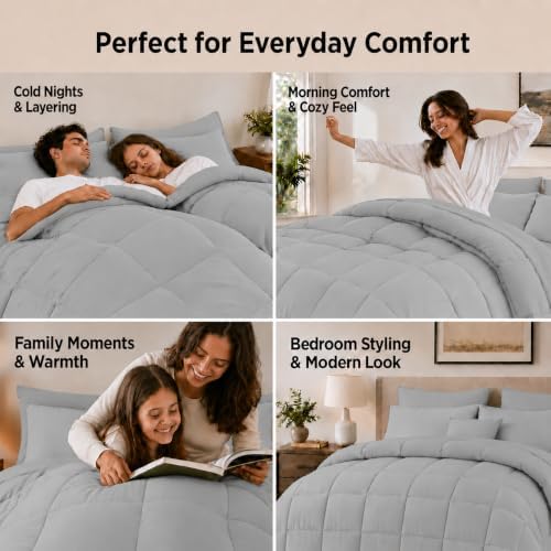 Anluoer California King Comforter Set, 7 Piece Bed in a Bag Bedding Set