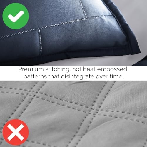 Daybed Quilt Set, 6-Piece Twin Bedding Set with Daybed Cover Dark Blue